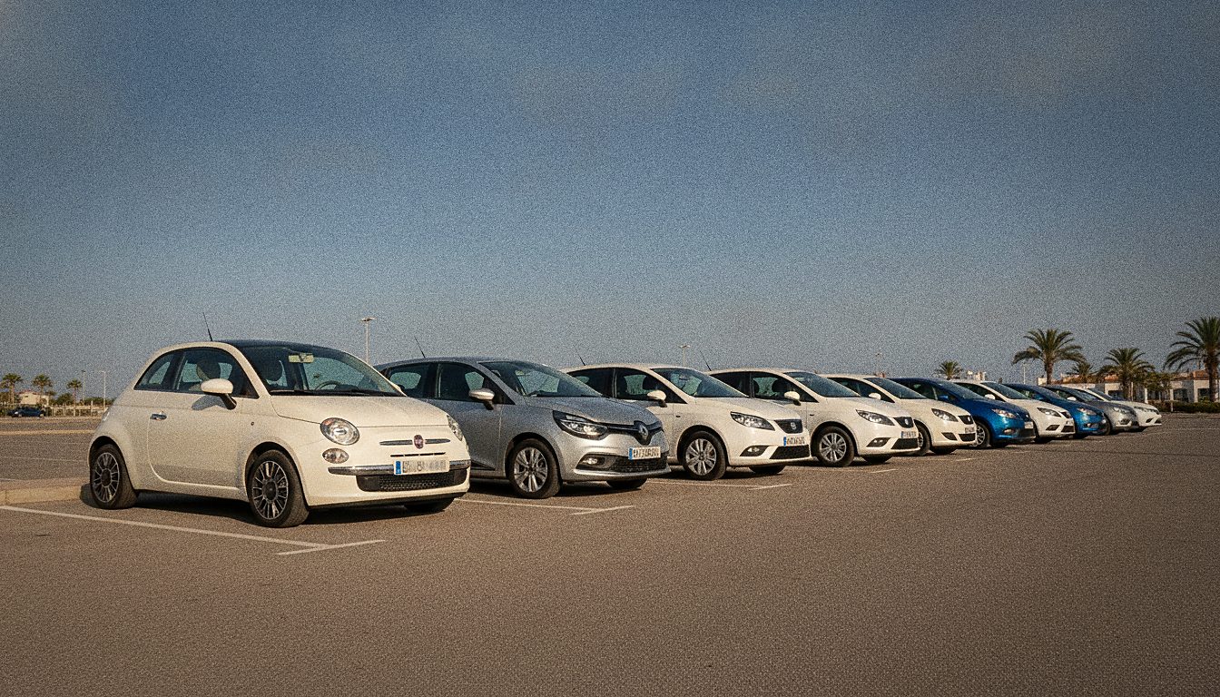 Line-up of no-deposit rental cars available in Málaga